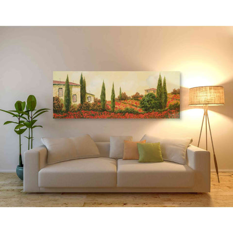 Image of 'Tre Case Tra I Papaveri' by Guido Borelli, Giclee Canvas Wall Art