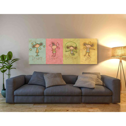 Image of 'Dream Love Believe Sing' by Anne Tavoletti, Canvas Wall Art,60 x 20