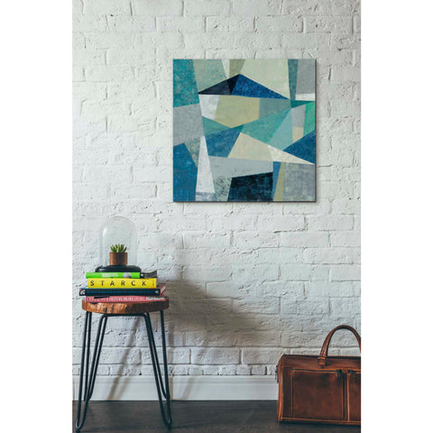 Image of 'Indigo Geo Metric' by Silvia Vassileva, Canvas Wall Art,26 x 26