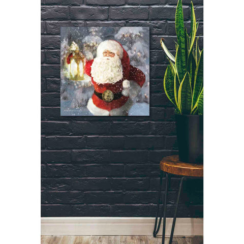 Image of 'Light the Way Santa' by Bluebird Barn, Canvas Wall Art,26 x 26