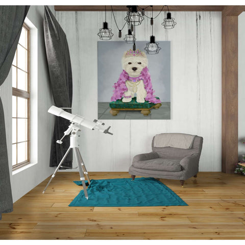 Image of 'West Highland Terrier with Tiara' by Fab Funky, Giclee Canvas Wall Art