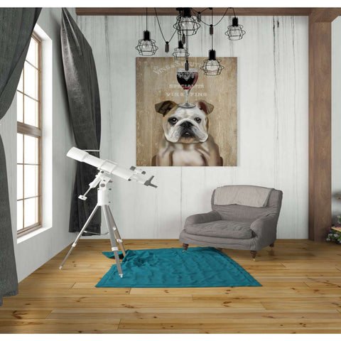 Image of 'Dog Au Vin, English Bulldog' by Fab Funky, Giclee Canvas Wall Art