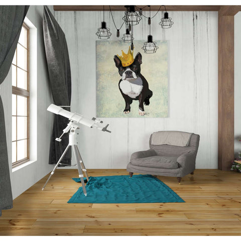 Image of 'Boston Terrier and Crown' by Fab Funky, Canvas Wall Art,26 x 30