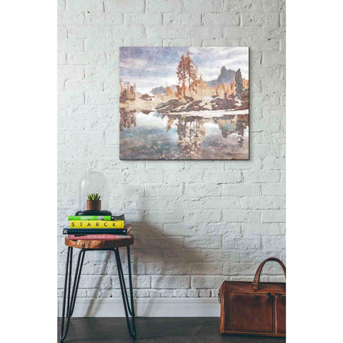 Image of 'Little Cabin by the Lake' by Bluebird Barn, Canvas Wall Art,30 x 26