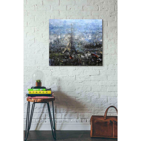 Image of 'Blue Paris' by Mark Lague, Canvas Wall Art,30 x 26