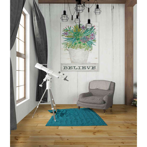 Image of 'Believe Succulents' by Cindy Jacobs, Canvas Wall Art,26 x 34
