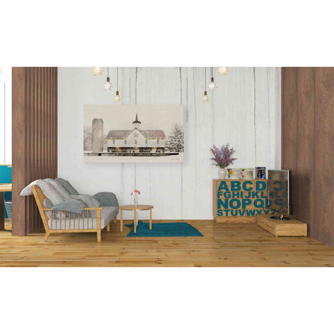 Image of 'Christmas Star Barn with Lights' by Lori Deiter, Canvas Wall Art,40 x 26