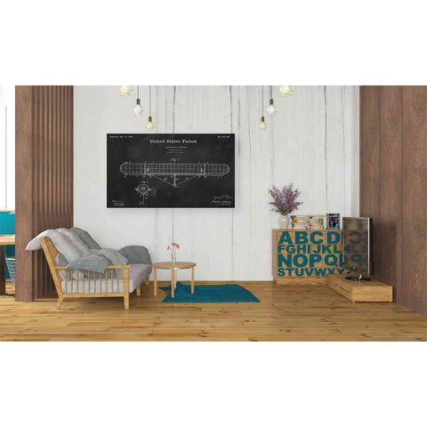 Image of 'Navigable Balloon Blueprint Patent Chalkboard' Canvas Wall Art,40 x 26