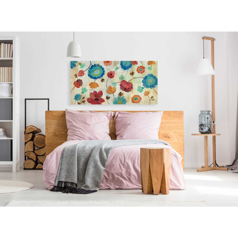 Image of "Coral and Teal Garden III" by Silvia Vassileva, Canvas Wall Art,60 x 30