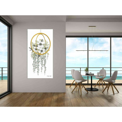 Image of 'Gold Geometric Circle & Ivy' by Cindy Jacobs, Giclee Canvas Wall Art