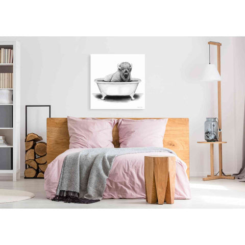 Image of 'Bison in Tub' by Rachel Nieman, Canvas Wall Art,37 x 37