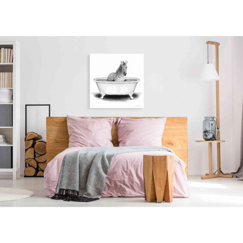 Image of 'Zebra in Tub' by Rachel Nieman, Canvas Wall Art,37 x 37