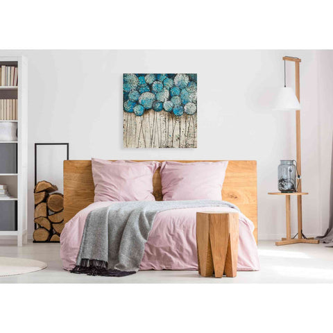 Image of 'Bubble Trees in Blue' by Britt Hallowell, Canvas Wall Art,37 x 37