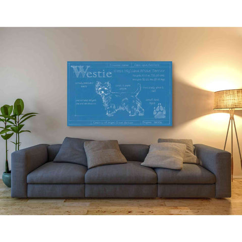 Image of 'Blueprint Westie' by Ethan Harper Canvas Wall Art,54 x 40