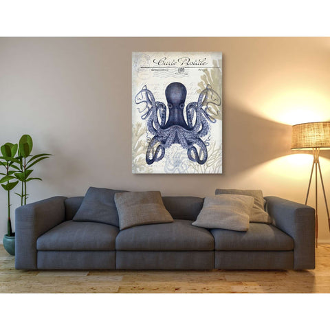 Image of 'Seaside Postcard Cream c,' by Fab Funky, Giclee Canvas Wall Art