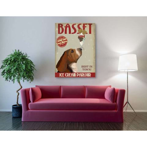 Image of 'Basset Hound Ice Cream,' by Fab Funky, Giclee Canvas Wall Art