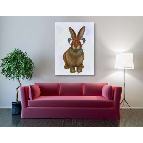 Image of 'Rabbit and Flower Glasses' by Fab Funky, Giclee Canvas Wall Art