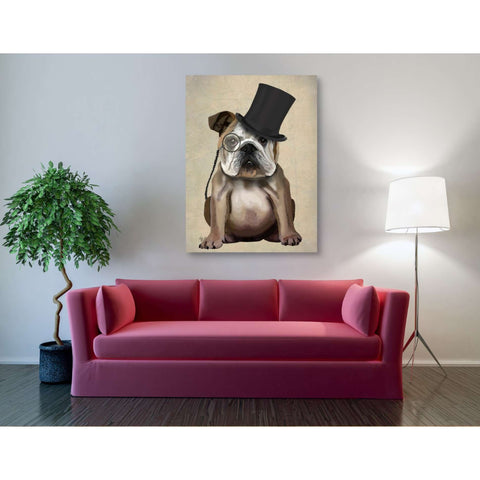 Image of 'English Bulldog, Formal Hound and Hat' by Fab Funky, Giclee Canvas Wall Art
