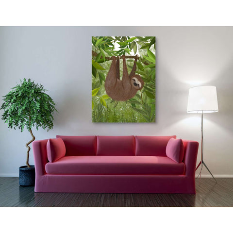 Image of 'Sloth Hanging Around' by Fab Funky, Giclee Canvas Wall Art