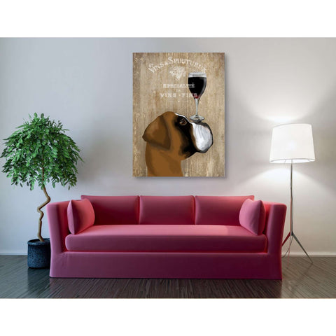 Image of 'Dog Au Vin Boxer' by Fab Funky, Giclee Canvas Wall Art