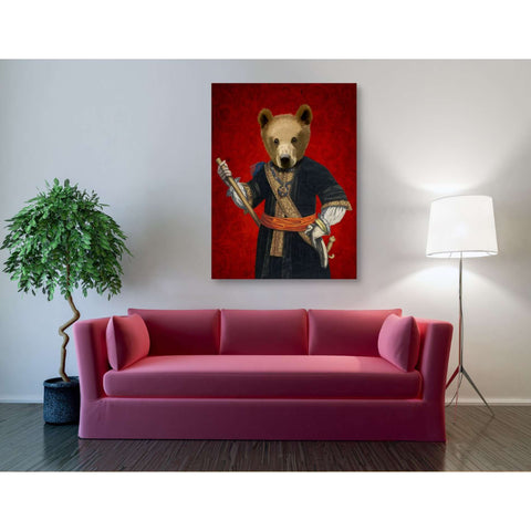 Image of 'Bear in Blue Robes' by Fab Funky, Giclee Canvas Wall Art