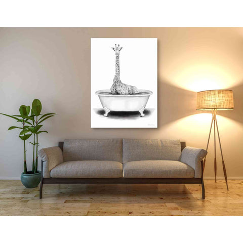 Image of 'Giraffe in Tub' by Rachel Nieman, Canvas Wall Art,40 x 54
