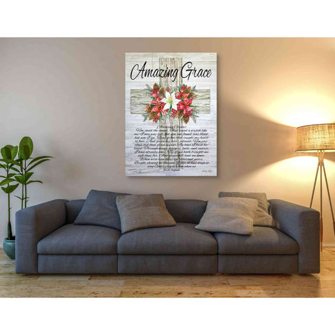 Image of 'Amazing Grace Christmas Cross' by Cindy Jacobs, Canvas Wall Art,40 x 54