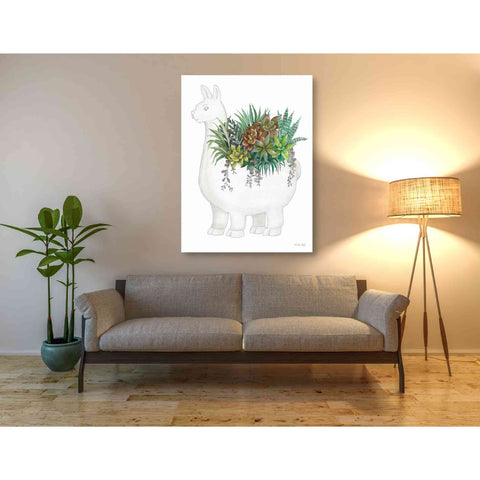 Image of 'Proud Llama Pot II' by Cindy Jacobs, Canvas Wall Art,40 x 54
