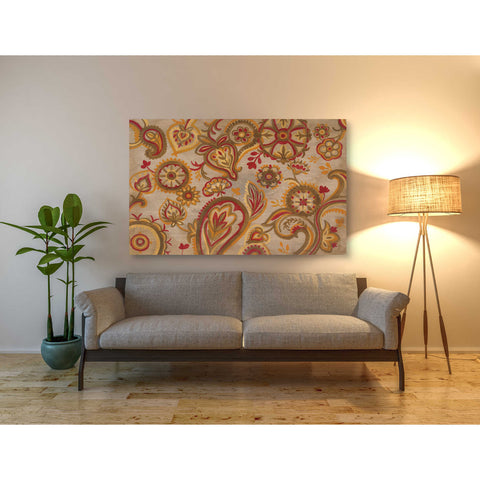 Image of 'Linen Paisley' by Silvia Vassileva, Canvas Wall Art,60 x 40
