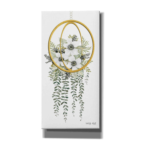 Image of 'Gold Geometric Circle & Ivy' by Cindy Jacobs, Canvas Wall Art,Size 2 Portrait