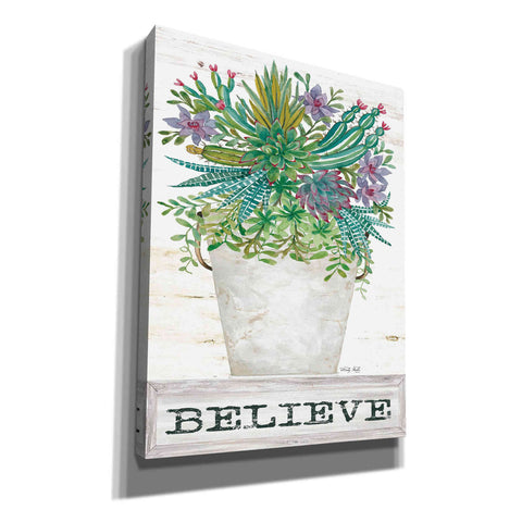 Image of 'Believe Succulents' by Cindy Jacobs, Canvas Wall Art,Size B Portrait