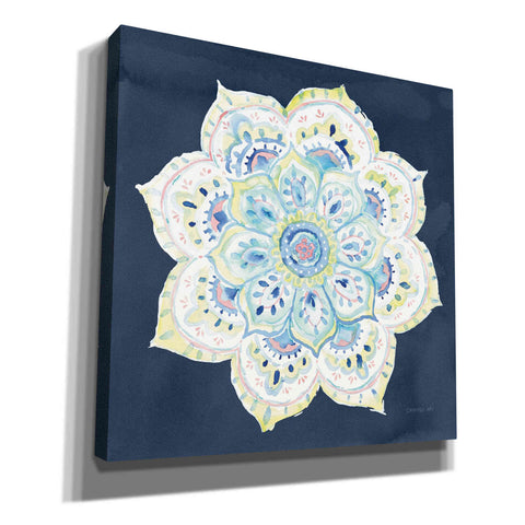 Image of 'Jaipur VI Navy' by Danhui Nai, Canvas Wall Art,Size 1 Sqaure