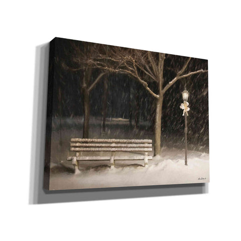 Image of 'Snowy Bench' by Lori Deiter, Canvas Wall Art,Size B Landscape