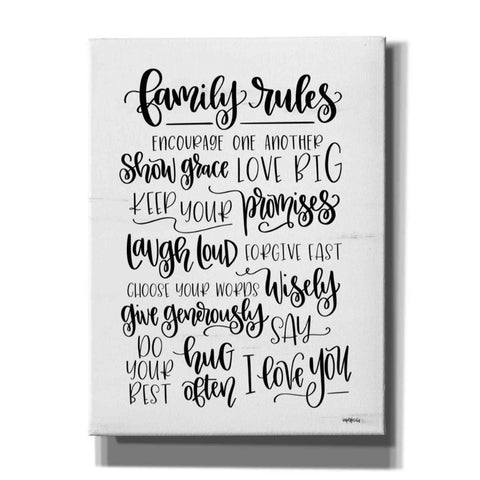 Image of 'Family Rules' by Imperfect Dust, Giclee Canvas Wall Art