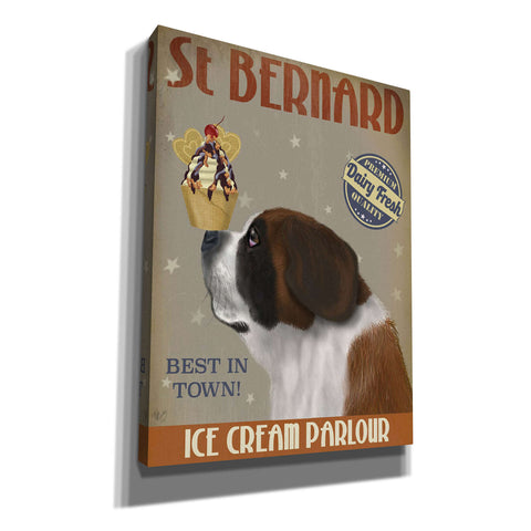 Image of 'St Bernard Ice Cream,' by Fab Funky, Giclee Canvas Wall Art