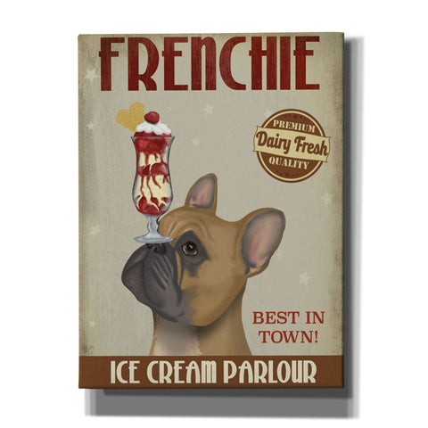 Image of 'French Bulldog Ice Cream,' by Fab Funky, Giclee Canvas Wall Art