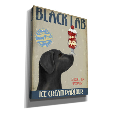 Image of 'Black Labrador Ice Cream,' by Fab Funky, Giclee Canvas Wall Art