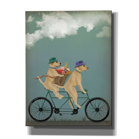 Image of 'Yellow Labrador Tandem,' by Fab Funky, Giclee Canvas Wall Art