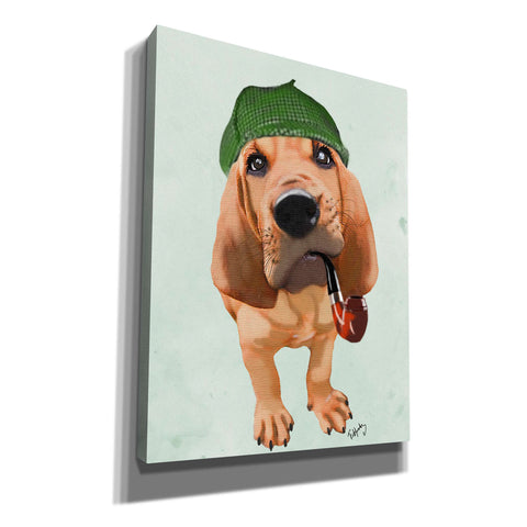 Image of 'Bloodhound Sherlock Holmes' by Fab Funky, Giclee Canvas Wall Art