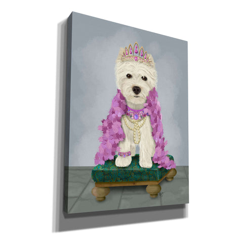Image of 'West Highland Terrier with Tiara' by Fab Funky, Giclee Canvas Wall Art