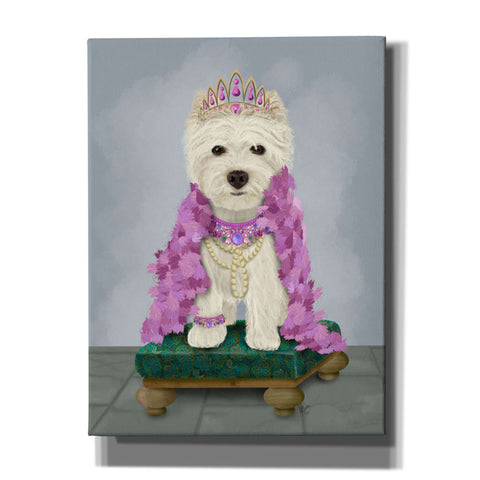 Image of 'West Highland Terrier with Tiara' by Fab Funky, Giclee Canvas Wall Art