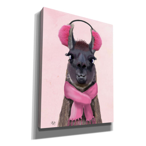 Image of 'Chilly Llama Pink' by Fab Funky, Giclee Canvas Wall Art