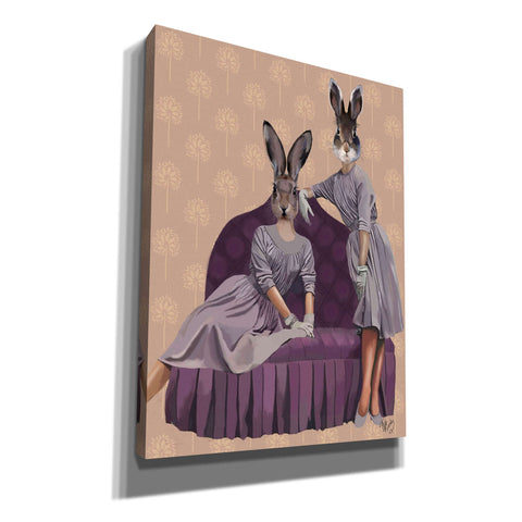 Image of 'Rabbits in Purple' by Fab Funky, Giclee Canvas Wall Art