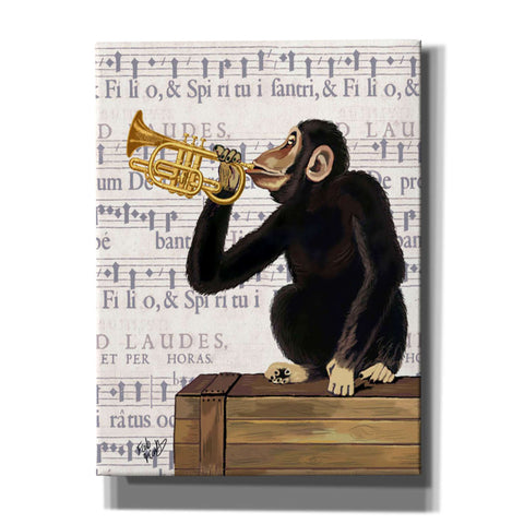 Image of 'Monkey Playing Trumpet' by Fab Funky, Giclee Canvas Wall Art