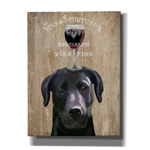 Image of 'Dog Au Vin, Black Labrador' by Fab Funky, Giclee Canvas Wall Art