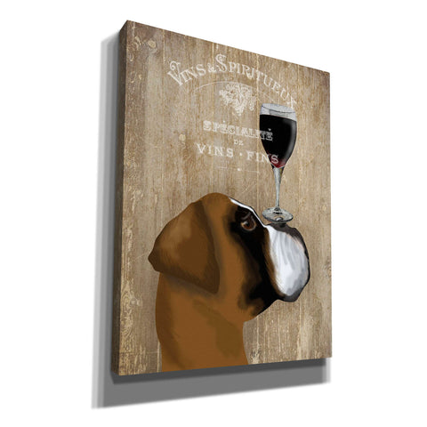 Image of 'Dog Au Vin Boxer' by Fab Funky, Giclee Canvas Wall Art