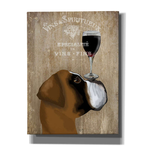 Image of 'Dog Au Vin Boxer' by Fab Funky, Giclee Canvas Wall Art