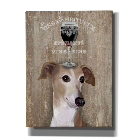 Image of 'Dog Au Vin Greyhound' by Fab Funky, Giclee Canvas Wall Art