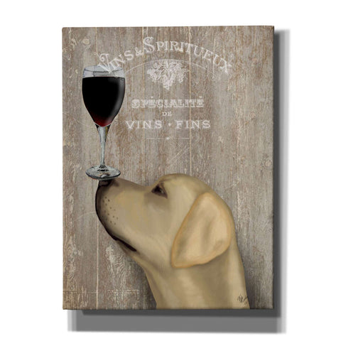 Image of 'Dog Au Vin Yellow Labrador' by Fab Funky, Giclee Canvas Wall Art