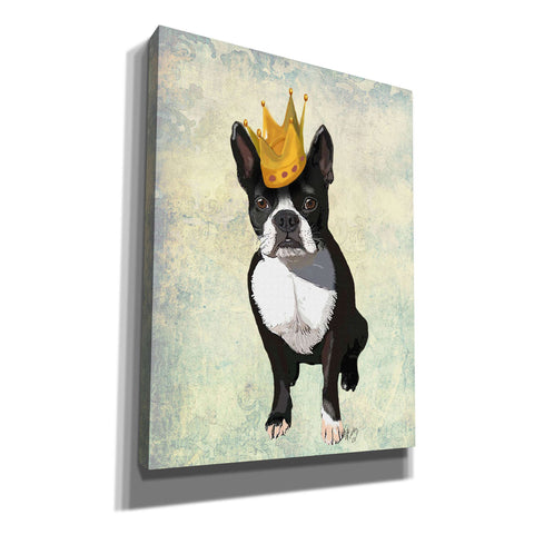 Image of 'Boston Terrier and Crown' by Fab Funky, Canvas Wall Art